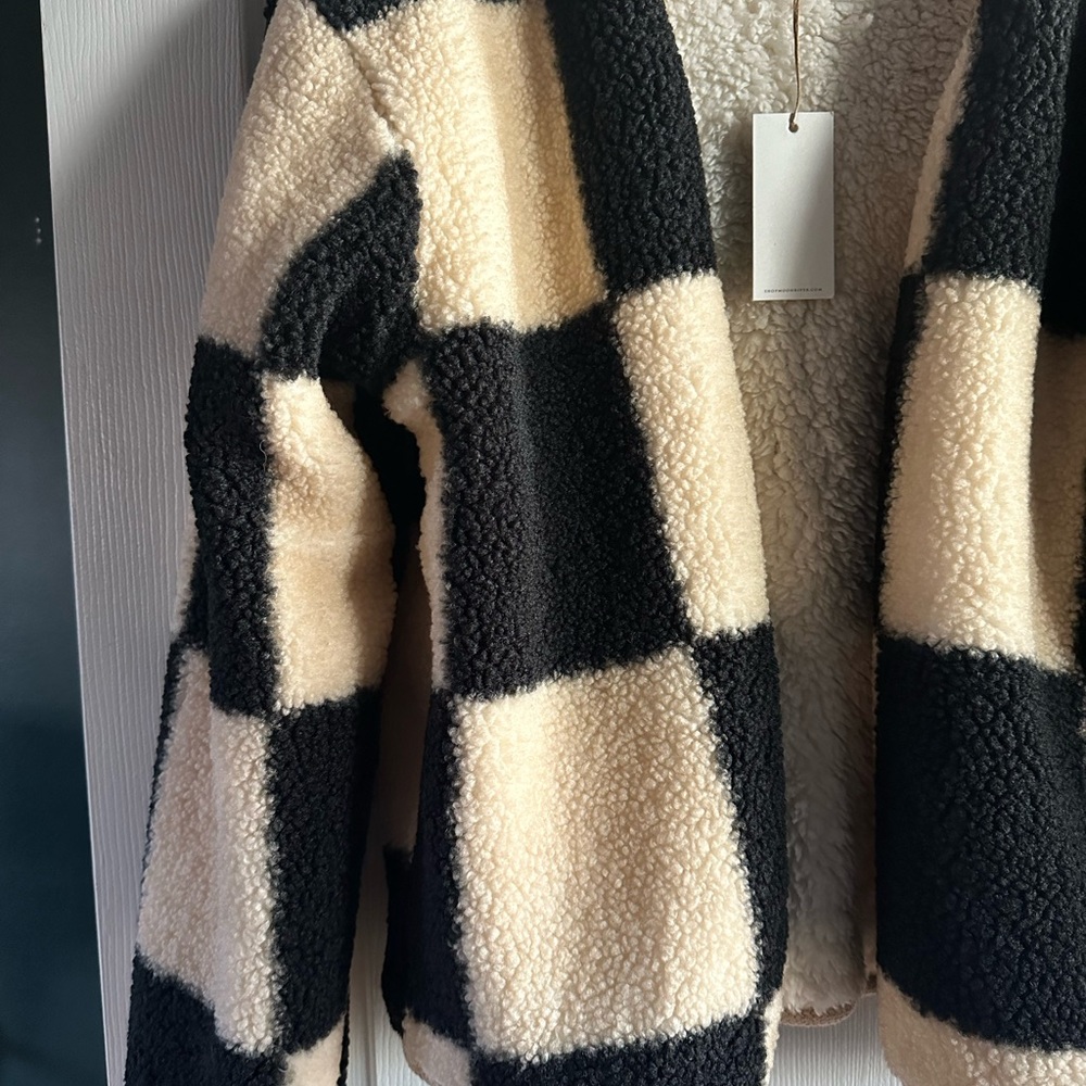 Sherpa checkered coat